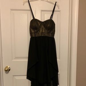 High-low Gold and Black Dress